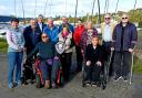 Helensburgh Challenger Group, Lomond Rotary and Helensburgh Sailing Club members, including Majid Sohrabi, the first winner of the new Ernest Bennie Memorial Trophy (Image: Brian Averell)