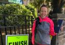 Becky Beale in Milngavie after completing the West Highland Way Challenge in just 21 hours and 33 minutes
