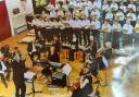 Helensburgh Dorian Choir in 1982, with James Mactaggart conducting