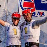 Anna Burnet and John Gimson won Nacra 17 gold at the Trofeo Princess Sofia regatta in Palma (Image: Sailing Energy/Oman Sail)
