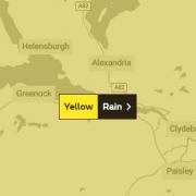 The Met Office has issued a weather warning for heavy rain in the Helensburgh area