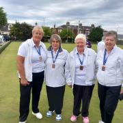 Elizabeth Fraser, Anne King, Veronica Bell and Margaret Grant of Helensburgh Bowling Club