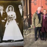 James and Margaret returned to Cardross Parish Church - where their married life started 60 years ago