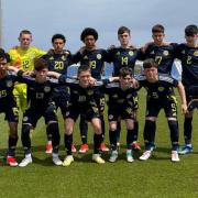 Kerr Reynolds played in goal for Scotland's under-15s against Hong Kong in Spain