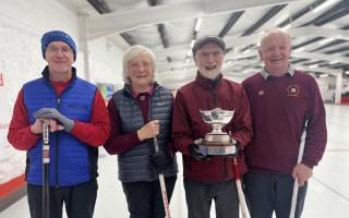 Cardross Curling Club's Kilmahew Trophy winners, skipped by Robert Cornwell