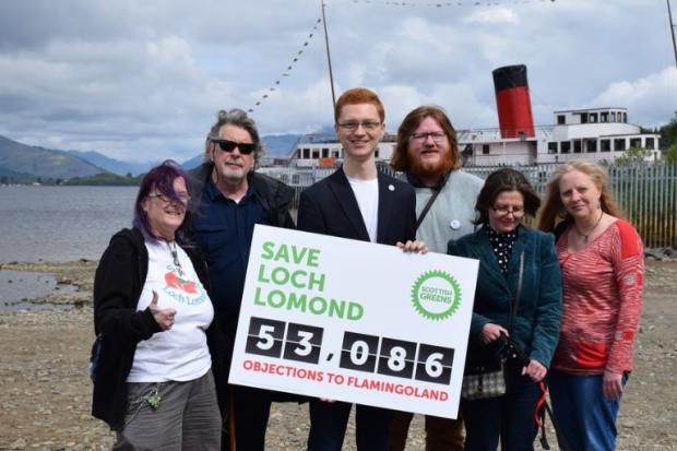 Ross Greer with supporters after launching his earlier petition