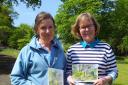 Julia Gurney pictured with Alison Hillis from the Friends of Geilston at a previous art workshop in the Cardross garden