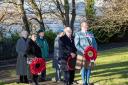 Poppy wreaths were laid at the memorial