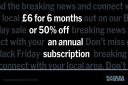 Black Friday: Subscribe to the Helensburgh Advertiser for £6 for 6 months