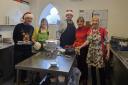 The volunteers were kept busy at the Christmas lunch