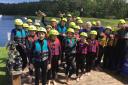 Young people from Route 81 in Garelochhead pictured at the Foxlake Adventures water park in Dunbar
