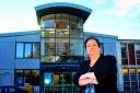 Jackie Baillie MSP outside the Vale of Leven Hospital