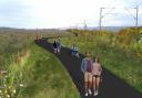 A computer-generated image showing what it's hoped the Helensburgh to Dumbarton cycle path will look like when it's complete.