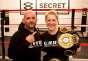 Hannah Rankin, pictured with coach Noel Callan, will defend her WBA and IBO super-welterweight titles at Braehead Arena next month (Photo - @Team_Rankin on Instagram)