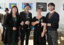 Artist Steven Scott, wife Emily, and Karlyn and Ewan Marshall at the gallery