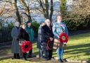Poppy wreaths were laid at the memorial