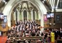 The Helensburgh Oratorio Choir on stage at Helensburgh Parish Church