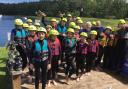 Young people from Route 81 in Garelochhead pictured at the Foxlake Adventures water park in Dunbar