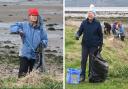 Hard-working volunteers braved the weather to collect rubbish along the shoreline of Cardross