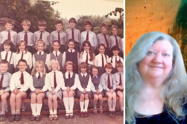 Joy Mitchell, right, and her classmates Jackie McKerrow, Sandra Wilkie and Mairi Adam, are hoping to organise a reunion of the pupils who started out at Hermitage Primary School in 1966 and who were in class P5B, left, in 1970/1