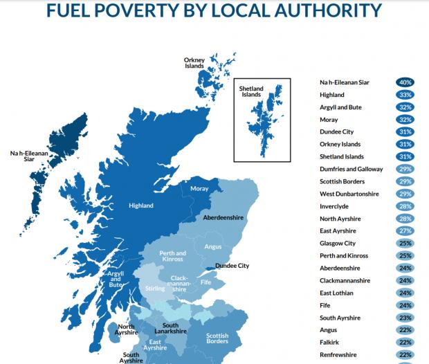 Helensburgh Advertiser: Thirty-two per cent of all households in Argyll and Bute are living in fuel poverty, according to EAS
