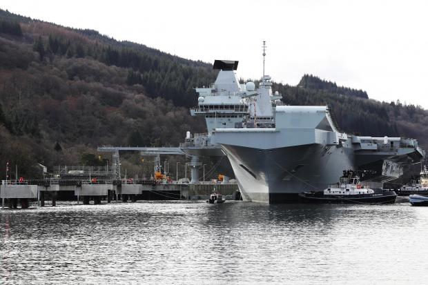 Helensburgh Advertiser: HMS Queen Elizabeth visited the jetty for the first time in March 2021 (Photo: MoD)