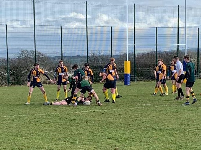 Action from a 43-10 win for the Helensburgh Under-16s at Strathaven (Photo - Solomon Blake)