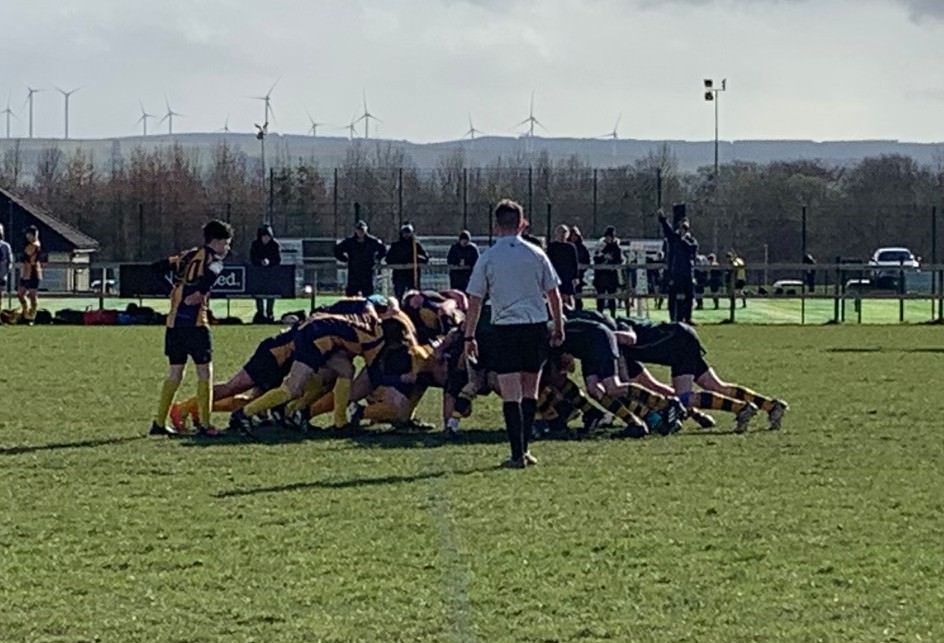 Action from a 43-10 win for Helensburghs under-16s away to Strathaven (Photo - Solomon Blake)