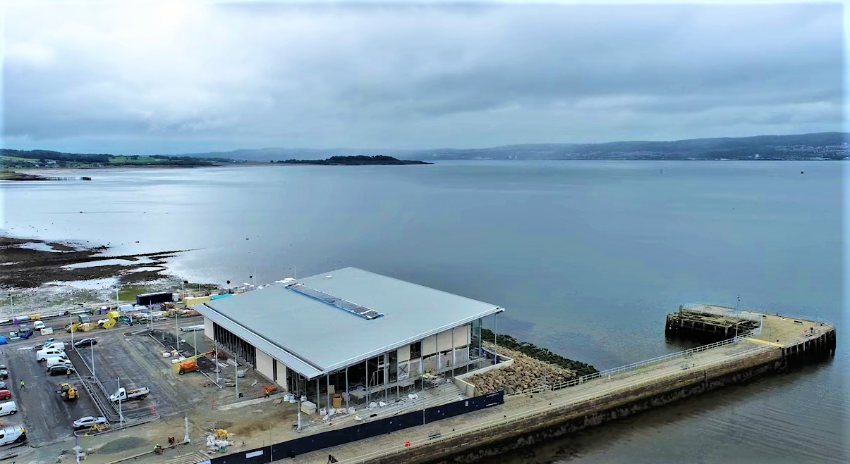 The new waterfront pool and leisure centre under construction