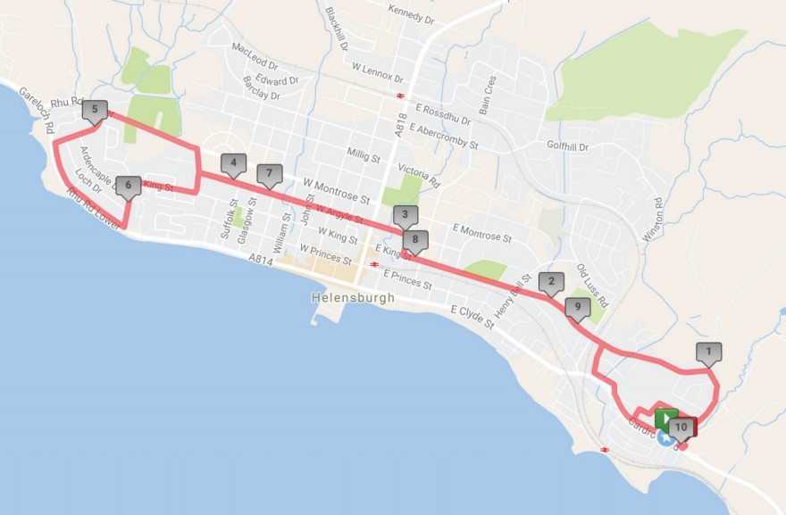 The route of the Babcock Helensburgh 10K