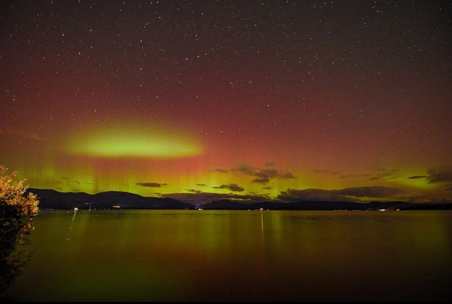 The aurora borealis shines above Loch Lomond (Gerry Docherty)