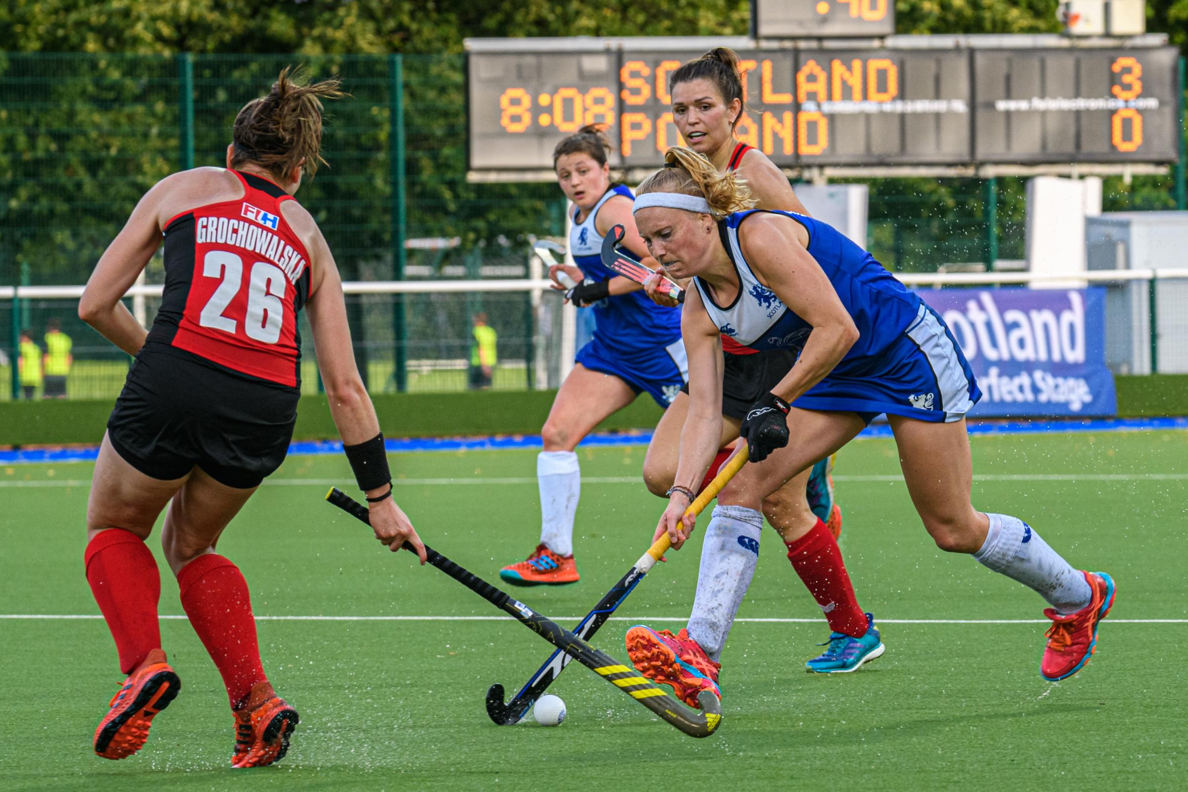 Fiona Burnet in action for Scotland against Poland in 2019 (Duncan Gray/Scottish Hockey)
