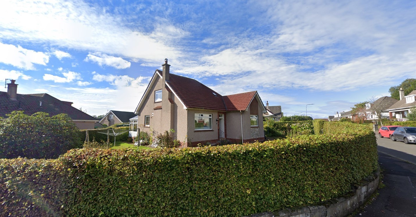 The three bedroom bungalow in Hillside Road, Cardross is on the market for offers over £265,000