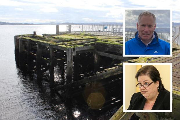 The project is set to be dropped from Argyll and Bute's Levelling Up fund bid (Inset: Cllr Gary Mulvaney and MSP Jackie Baillie)
