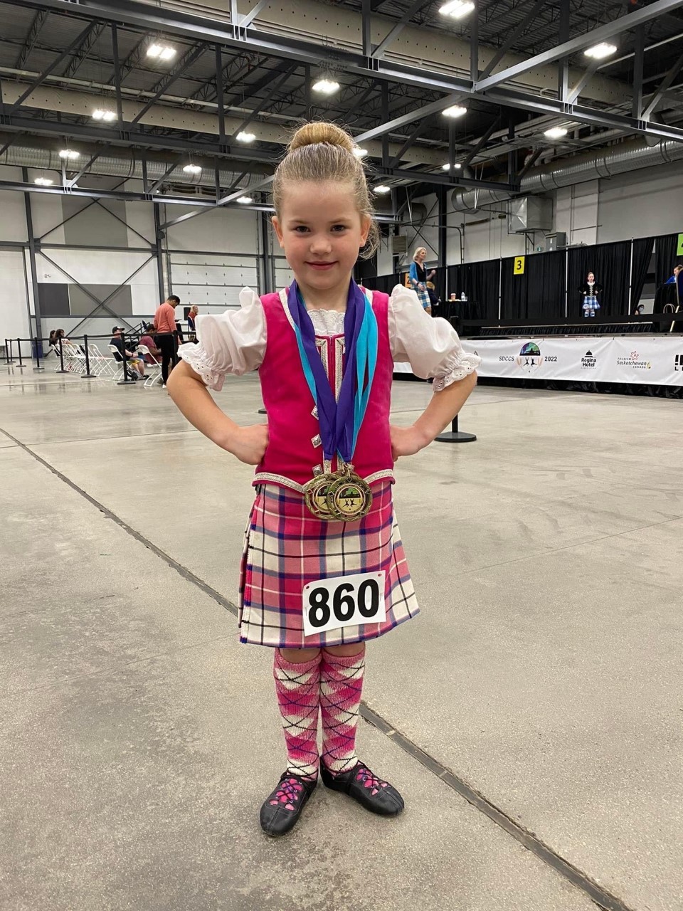 Six-year-old Olivia Moffat won eight medals - six gold and two bronze