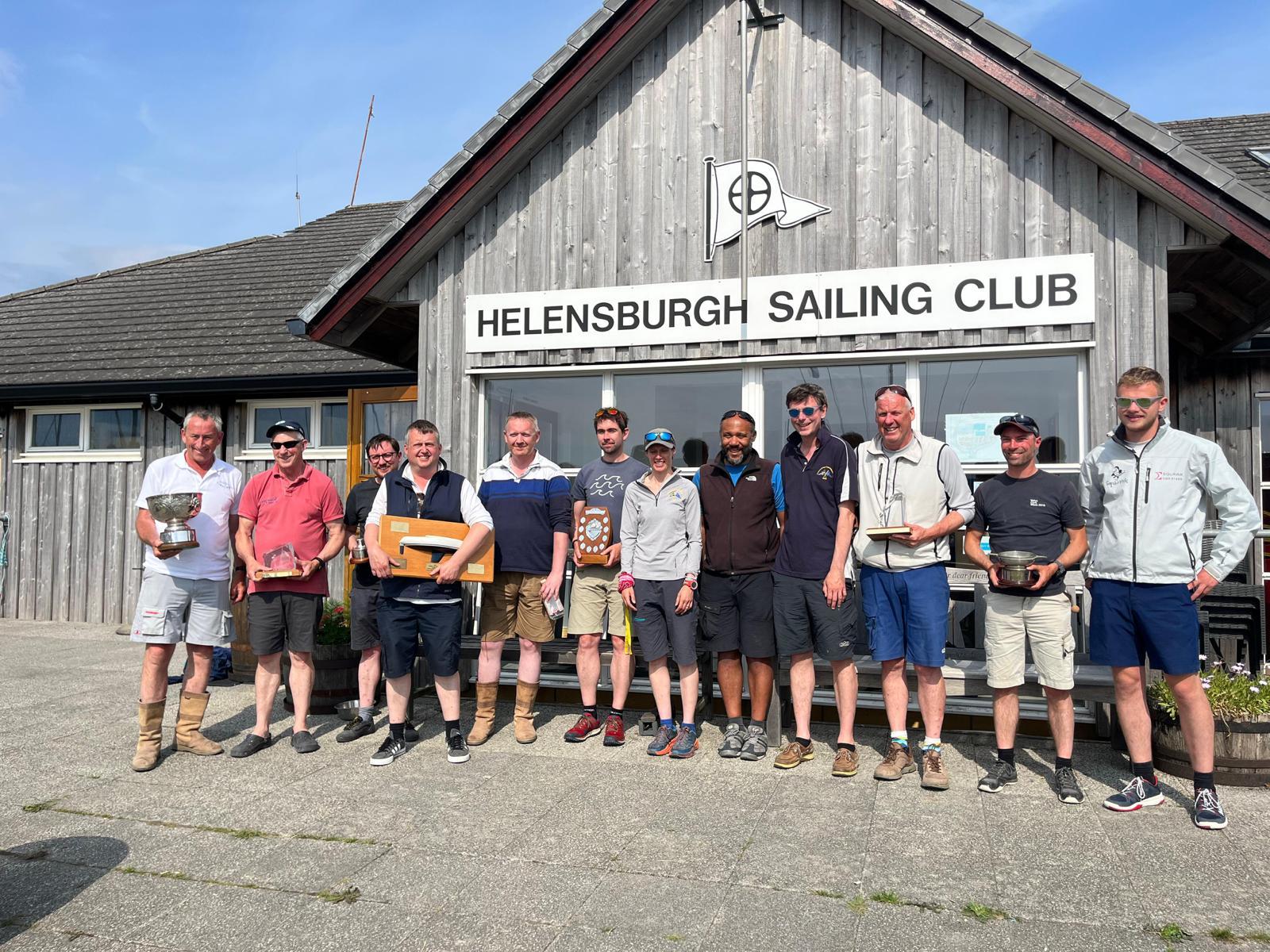 Prize winners and crew members in the ‘Sigma Nationals’, hosted by Helensburgh Sailing Club and won by Griogair Whyte of the Royal Northern and Clyde Yacht Club on board Close Encounters