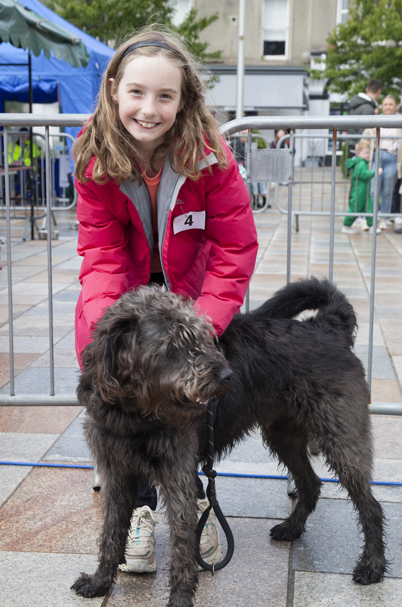 Sophie Whitelaw with her labradoodle Mylo at dog show in Colquhoun Square, Helensburgh.