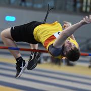 Robert Court in action in the high jump for Helensburgh AAC in the third and final Scottish Athletics Indoor League match of the season