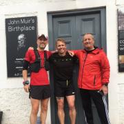 Rob Turner (left), Andy Stewart (right) and James (centre) Photo Credit: Mark Munro, Scottish Athletics