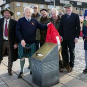 Standing next to the installation are, left to right, Cllr Graham Hardie, Professor John Blackie, Shane Rankin, Dr Uto Sutter, Julian Forester, Miriam Sutter, Dr Charles Darley and Jane Blackie (Photos: Tom Watt)