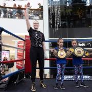 Hannah Rankin faces Alejandra Alaya at the OVO Hydro in Glasgow on Friday night - and warmed up for the bout with an open training session at the St Enoch Centre in Glasgow on Saturday (Photo: @Team_Rankin/Twitter)
