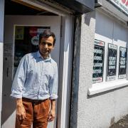 Sohail Nasim outside Star News in Cardross (Photo - Reiss McGuire)