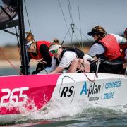 Ali Morrish, Anna Dobson, Emily Robertson and Catherine Martin-Jones were crowned Women's British Keelboat League champions at the Royal Southern Yacht Club (Photo - Paul Wyeth)