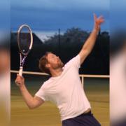 Alan MacBeath in action for Helensburgh Tennis Club