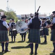 The Helensburgh Clan Coluqhoun Pipe Band in action at last year's Helensburgh and Lomond Highland Games
