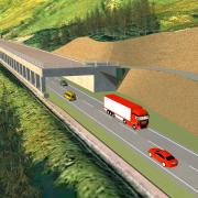 A computer-generated image of Transport Scotland's proposed long-term solution to decades of landslides on the A83 at Glen Croe