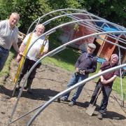 Volunteers at the new 'edible garden' at Rhu and Shandon Community Centre