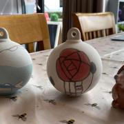 Some of the baubles made at a previous crafting session