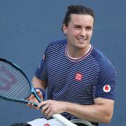 Gordon Reid is through to the last four of the US Open wheelchair singles - but his doubles dream is over after defeat in the semi-finals