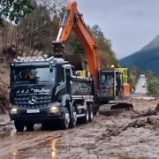 Clean up operation is underway on the A83 near the junction with the A813,